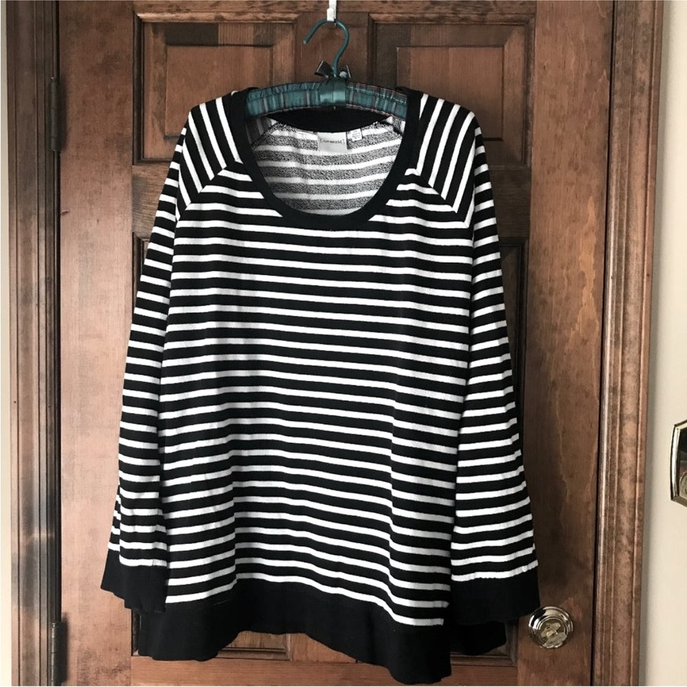 📌Junarose 3X Organic Cotton Striped Sweatshirt